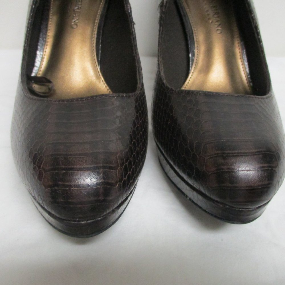Christian Siriano Dark Brown Snakeskin Pumps sz 8